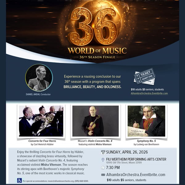 WORLD OF MUSIC–36th SEASON FINALE CONCERT
