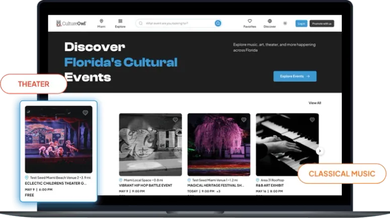 CultureOwl discovery page for city and institutional programs