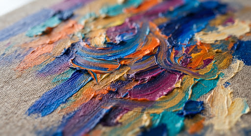 Close-up of an oil painting, representing CultureOwl's cultural editorial content
