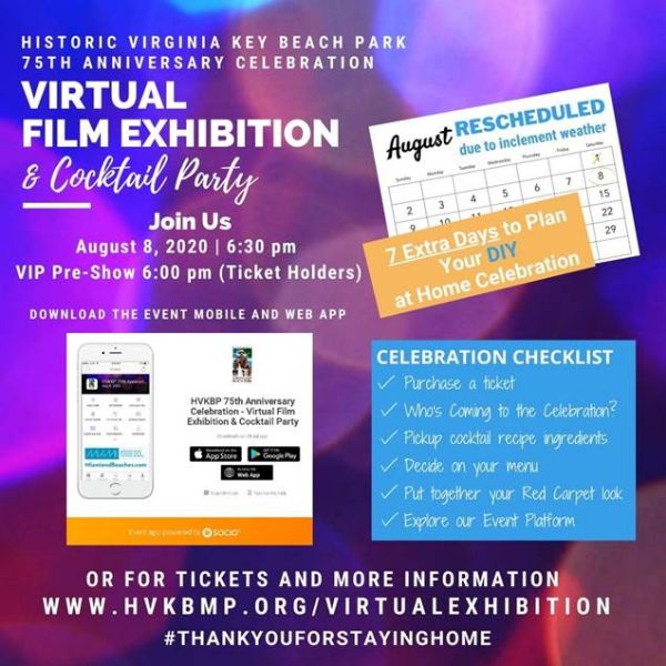 Virginia Key Beach Park Trust's 75th Anniversary Celebration  - Virtual Film Exhibition and Cocktail Reception