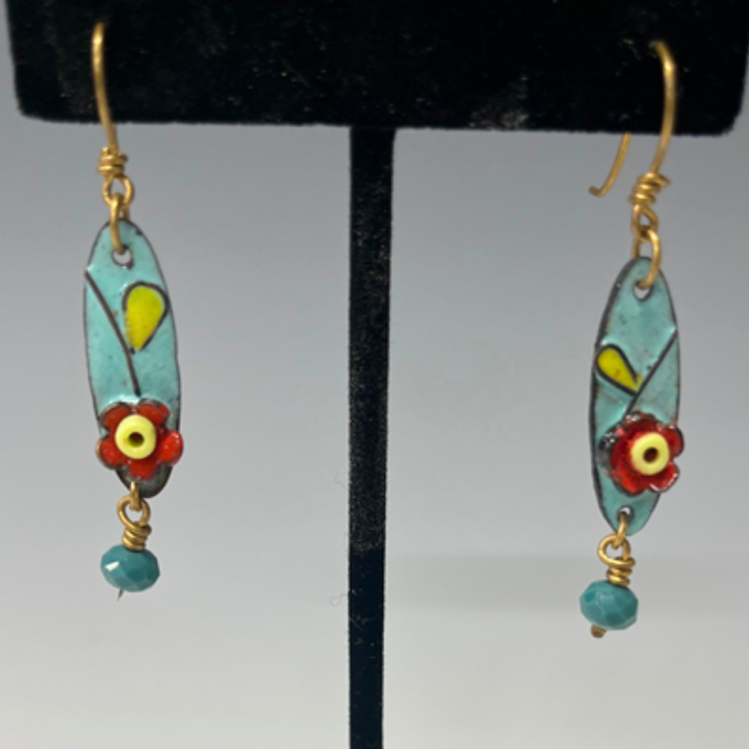 W-JW309 Torch Fired Enamel Earrings with Karen Gallagher